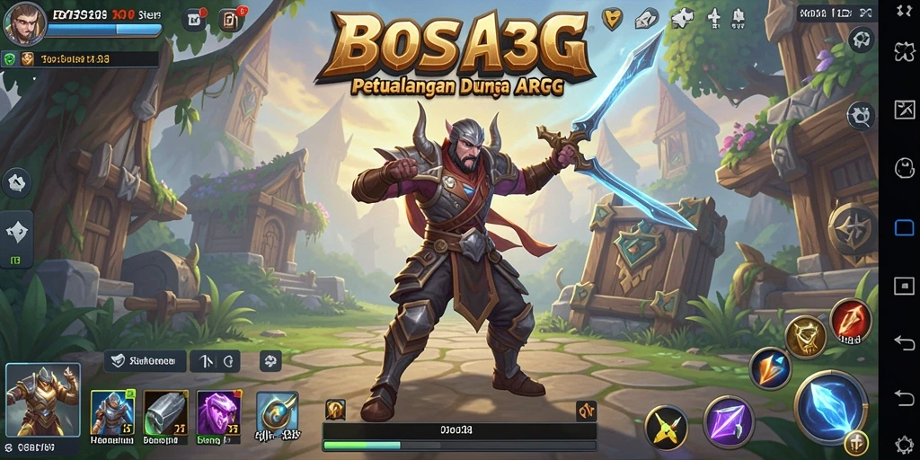 Screenshot gameplay BOS138 menampilkan pertarungan epik dan karakter yang keren.