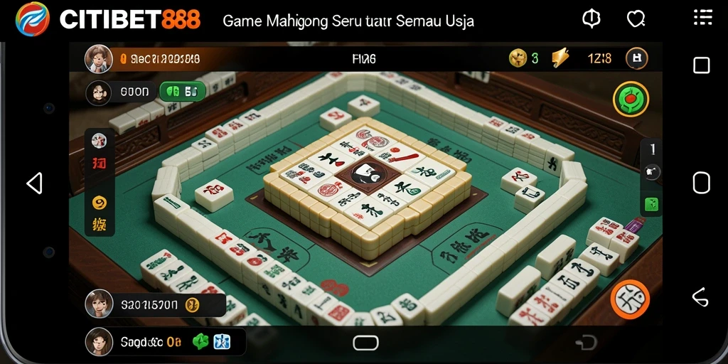 Tampilan gameplay seru CITIBET88 dengan ubin Mahjong yang berwarna-warni.
