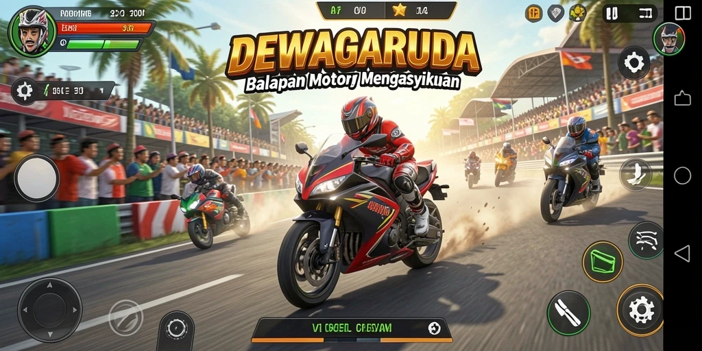 Tampilan gameplay menegangkan dari DEWAGARUDA yang penuh aksi.