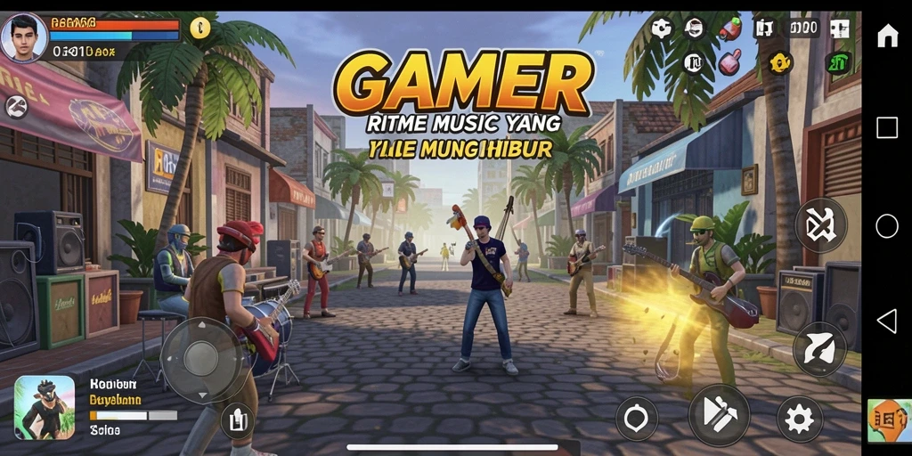 Screenshot utama GAMERP menampilkan gameplay musik yang mendebarkan.
