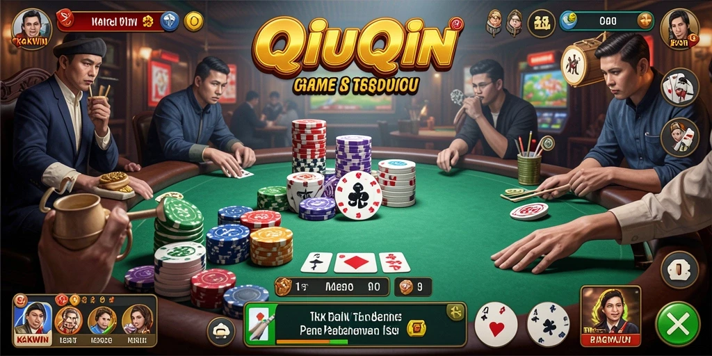 Screenshot KAKWIN menampilkan keseruan permainan QiuQiu yang mendebarkan.
