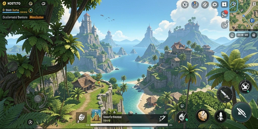 Tampilan gameplay KOSTOTO yang memukau dalam dunia terbuka.