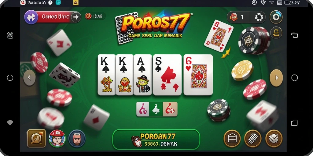 Tampilan gameplay menarik dari POROS77 saat bermain Domino.
