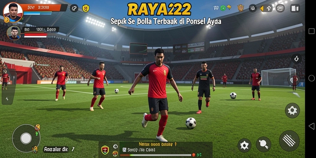 Tampilan gameplay RAYA22 yang intens dan penuh aksi sepak bola.